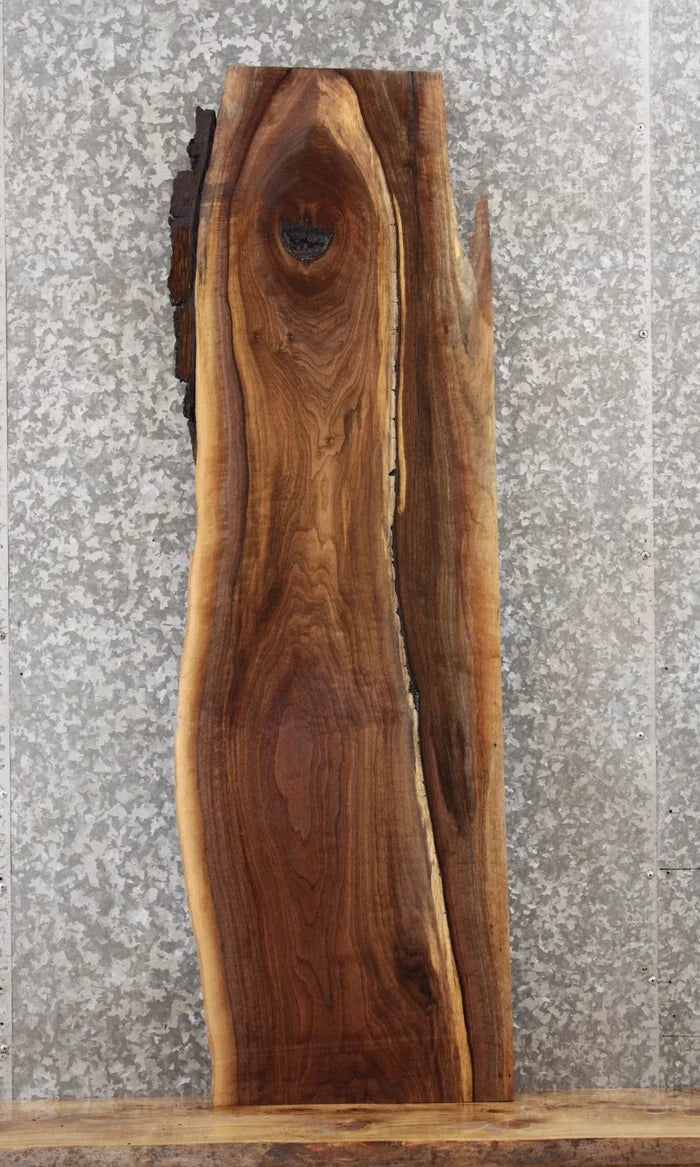 Live Edge Black Walnut Side Table/Wall Shelf Wood Slab 1376