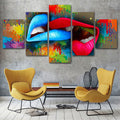 Love Kiss Graffiti Lips Wall Art Canvas Printing Decor - BlueArtDecor