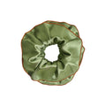 Lost Pattern Maxi Flower Double-Layer Oversized Silk Scrunchie in Martini Olive