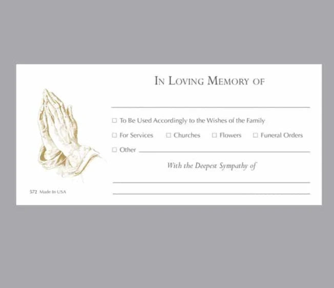 Memorial Envelope - Praying Hands - IUENV-572