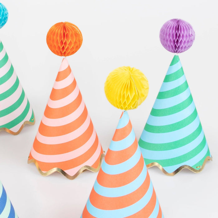 Meri Meri Party Stripe Party Hats - bubblegum market