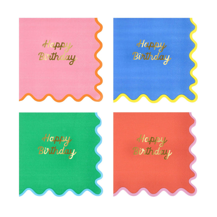 Meri Meri Party Wiggle Edge Large Napkins - bubblegum market