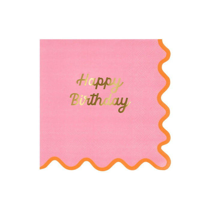 Meri Meri Party Wiggle Edge Large Napkins - bubblegum market