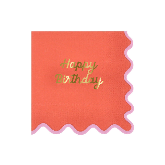 Meri Meri Party Wiggle Edge Large Napkins - bubblegum market
