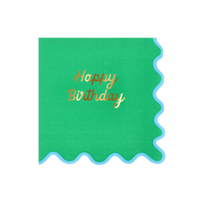 Meri Meri Party Wiggle Edge Large Napkins - bubblegum market