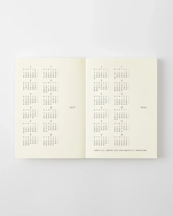 Midori Notebook Diary 2027: A6