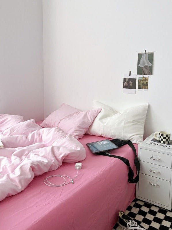 - Ever Lasting - Mixed Color Bedding Set / Barbie Pink + Pastel Pink - Bedding Set - Ever Lasting