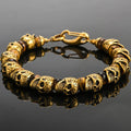 Natural Stone Stainless Steel Men Skull Beads Bracelet