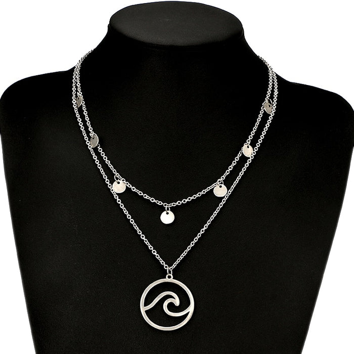 Ocean Wave Charm Necklace