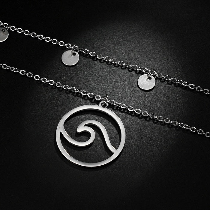 Ocean Wave Charm Necklace