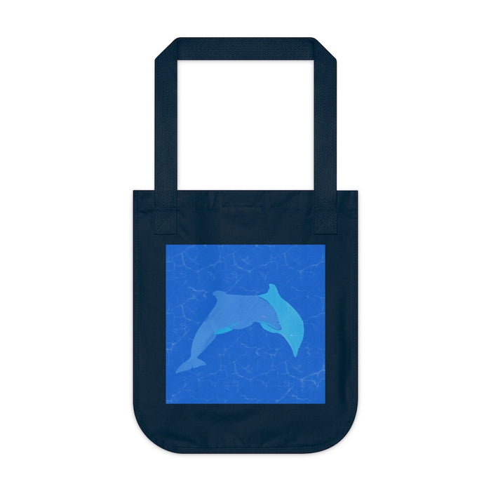 Organic Canvas Tote Bag - Dolphins Swimming
