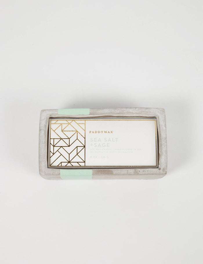 Paddywax Urban Concrete Rectangle Candle (8oz) - Sea Salt & Sage