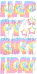 Pastel Tie Dye HBD “EZ Set” 23in Lucky Guy