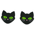 PASTIES CAT HEAD SHAPED NIPPLE COVERS 5 PAIR - GLOW IN THE DARK EYES