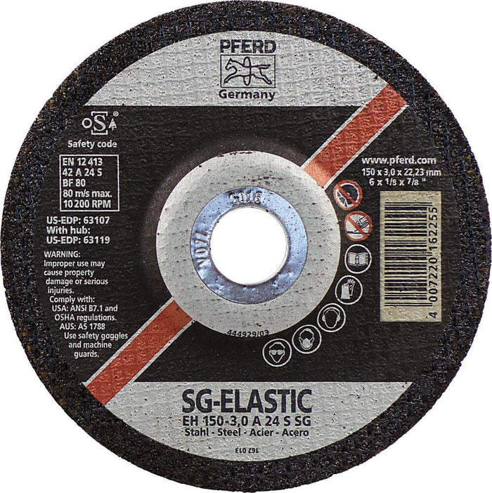 Pferd 63107 SG Elastic 6"x1/8"x7/8" Cut-Off Wheel (Package of 25)-ShopWeldingSupplies.com