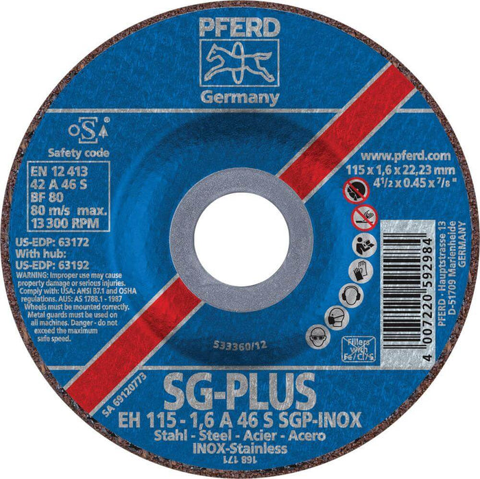 Pferd 63172 SG Plus 4-1/2"x.045"x7/8" Cut-Off Wheel (Package of 25)-ShopWeldingSupplies.com