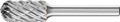 Pferd Carbide Bur - Cylind. Radius End, STEEL Cut 1/2'' x 1'' x 1/4'' Shank - SC-5 (EDP 24468)-ShopWeldingSupplies.com