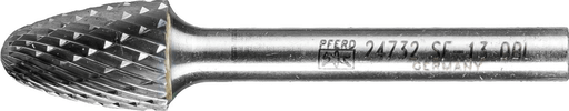 Pferd Carbide Bur - Tree Shape, DBL Cut 1/2'' x 3/4'' x 1/4'' Shank - SF-13 ( EDP 24732)-ShopWeldingSupplies.com