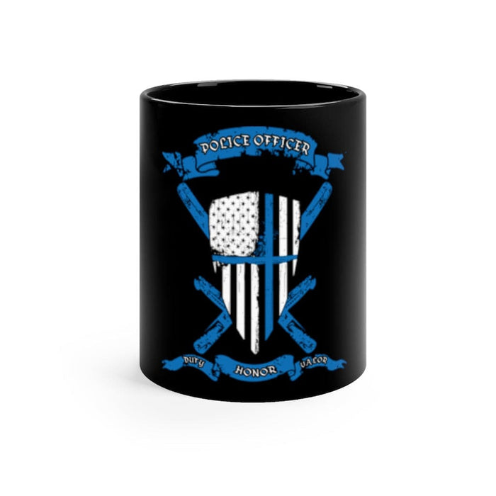 Police Officer Coffee Mug-Thin Blue Line Shield Mug-Police Cup.