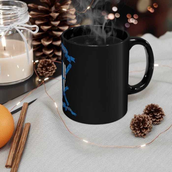 Police Officer Coffee Mug-Thin Blue Line Shield Mug-Police Cup.