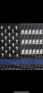 Praying Police Officer Flag-Thin Blue Line Prayer Flag.