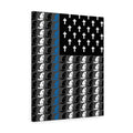 Praying State Trooper Thin Blue Line Prayer Flag-Praying Police Officer Canvas-Praying Sheriff Deputy.