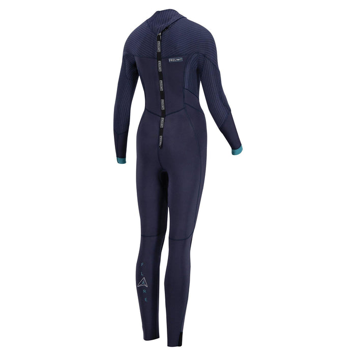 Prolimit Flare 5/3mm Winter Steamer back zip women's wetsuit, navy, rear view