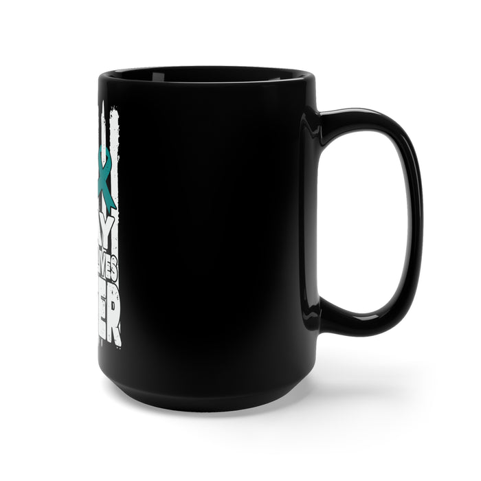 PTSD 22 a Day: Veteran Lives Matter Black Mug 15oz - Supporting and Honoring Our Heroes