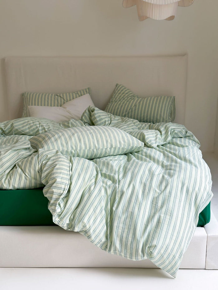 - Ever Lasting - Refreshing Stripe Pillowcases / Forest Green - Pillowcases - Ever Lasting