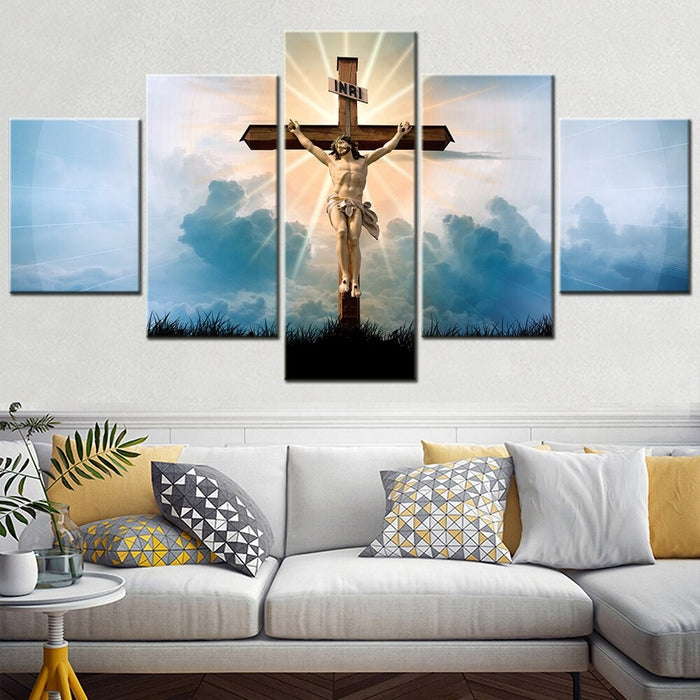 Religion Jesus God Cross Wall Art Frame Canvas Printing Decor
