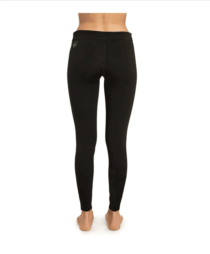 Rip Curl G-Bomb 1mm women's wetsuit leggings, back view, black, full length
