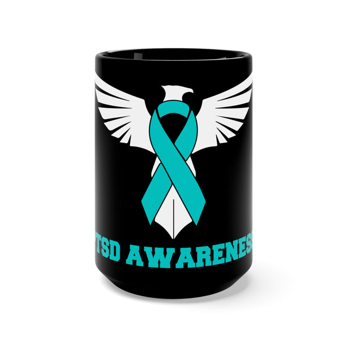 Rise of The Phoenix - PTSD Awareness Black 15oz Durable Ceramic Mug