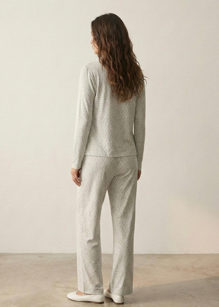 - Ever Lasting - Rosina Floral Pajama Set / Beige - Pajamas - Ever Lasting
