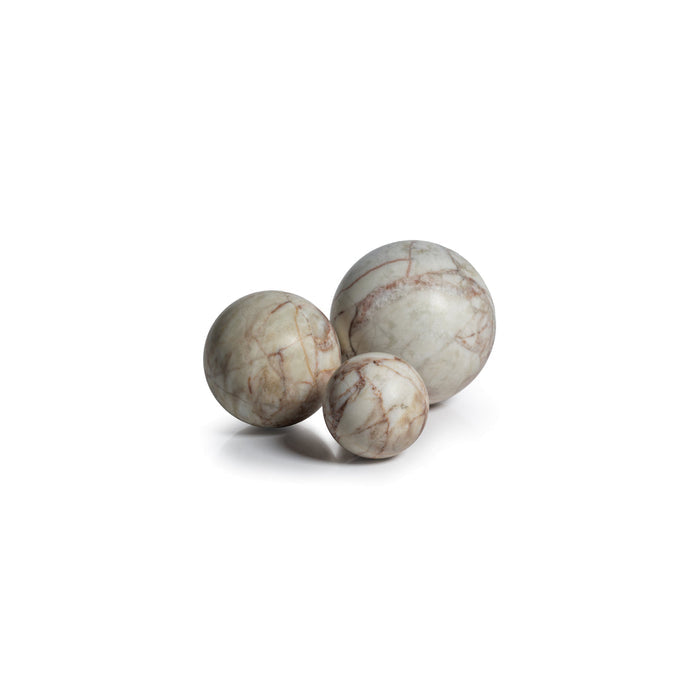 Rosso Verona Matte Marble Fill Ball - Decorative Accessories by Carlyle Avenue