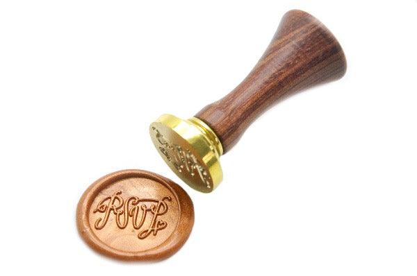 RSVP Wax Seal Stamp Designed by Jo - Backtozero B20 - collaboration, Copper Gold, handwriting, Jo, Message, metallic, RSVP, Signature, signaturehandle, Wedding, Words