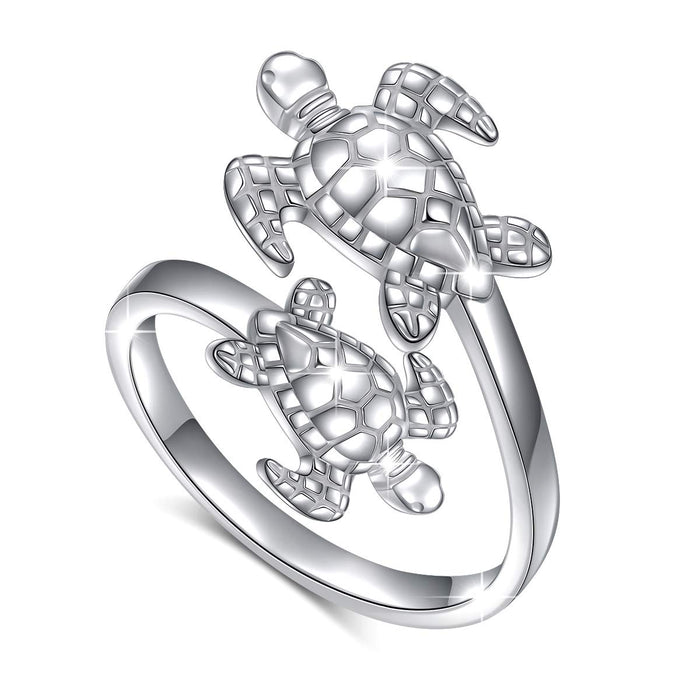 S925 Sterling Silver Turtle Ring