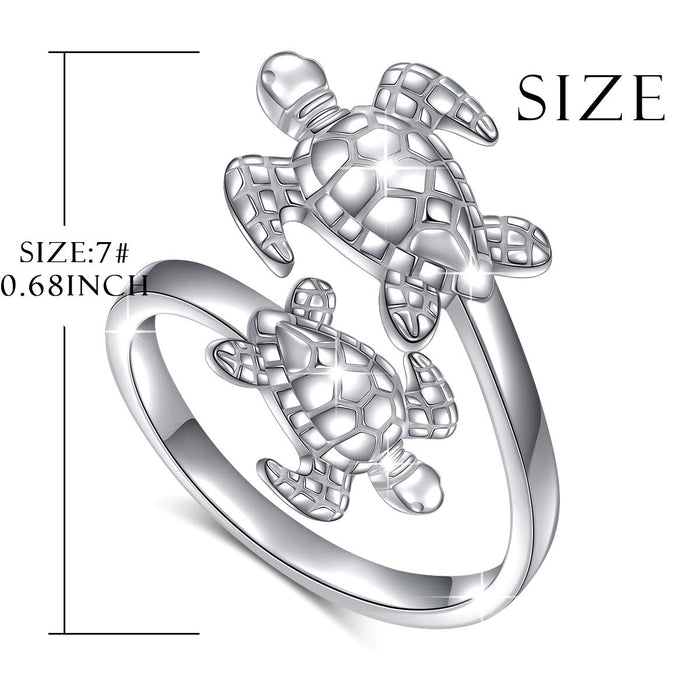 S925 Sterling Silver Turtle Ring