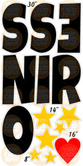 "SENIOR" Letters 30in- Black