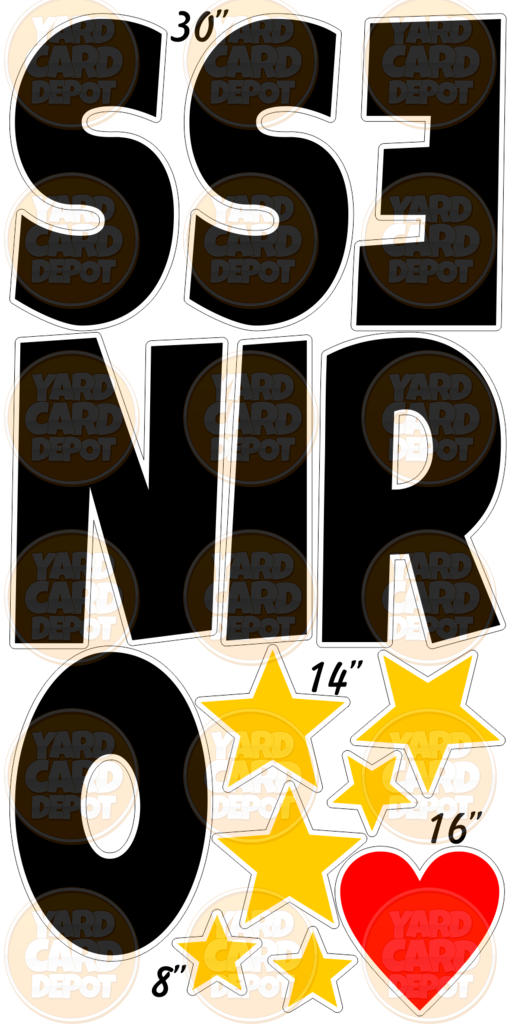 "SENIOR" Letters 30in- Black