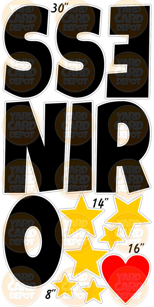 "SENIOR" Letters 30in- Black