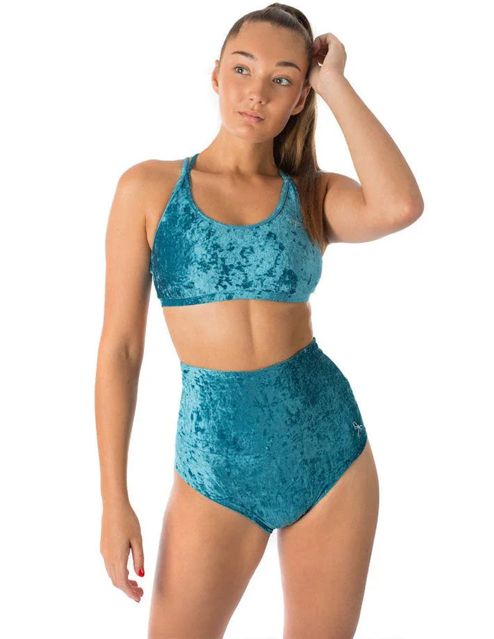 Shorts de cintura alta Betty Velvet Dragonfly