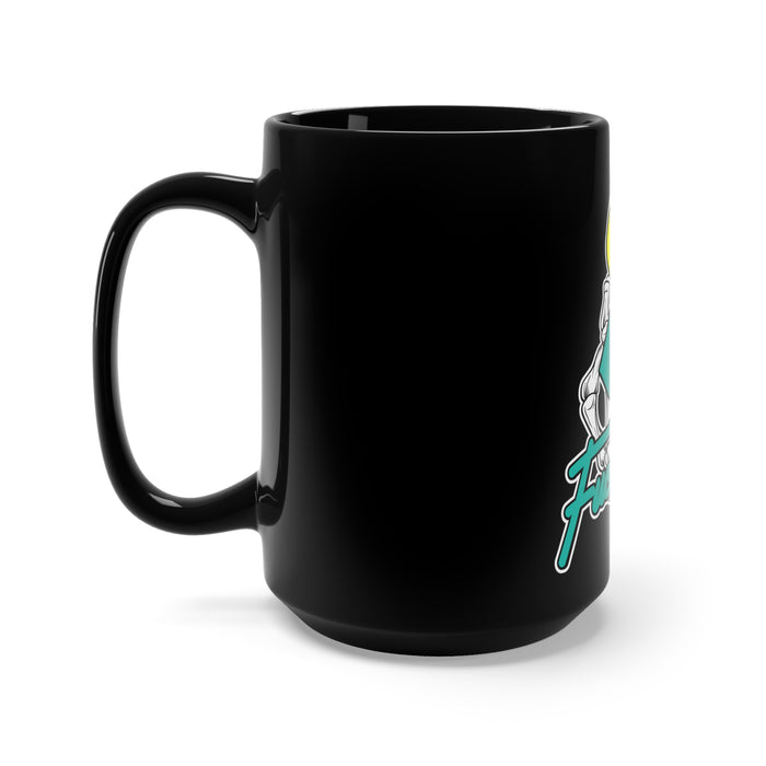 Skeleton Hand Tribute: PTSD Awareness Veteran Black Mug 15oz