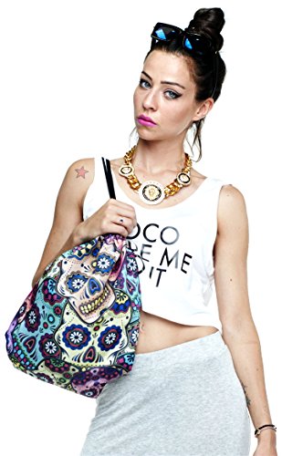 Skull Print Drawstring Backpack