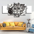 Skull Terror Black&White Wall Art Frame Canvas Printing Decor