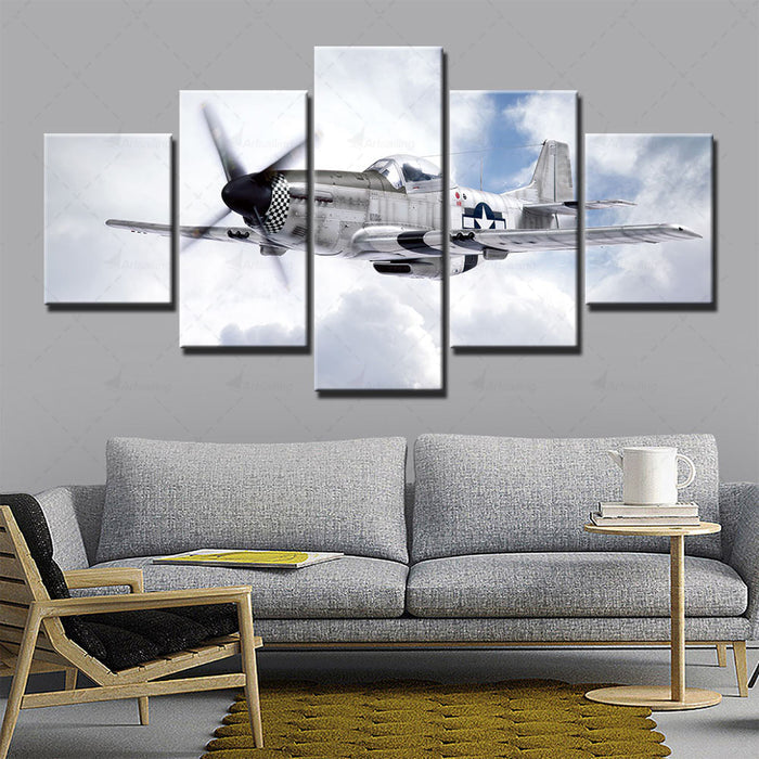 Sky Airplane Wall Art Frame Canvas Printing Decor