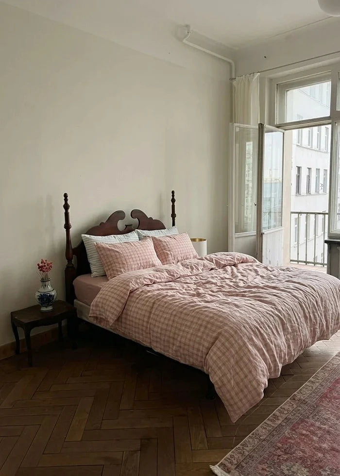 - Ever Lasting - Soft Blend Plaid Bedding Set / Pink - Bedding Set - Ever Lasting