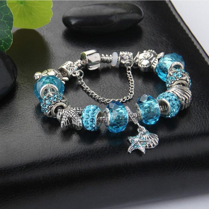 Starfish Shell Turtle Charm Bracelet  - Free
