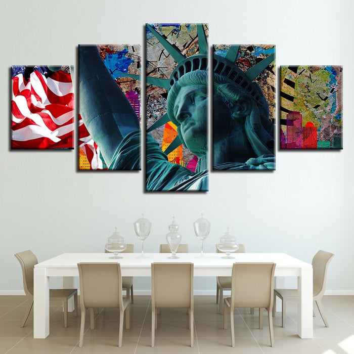 Statue Of Liberty Wall Art Frame Canvas Printing Decor