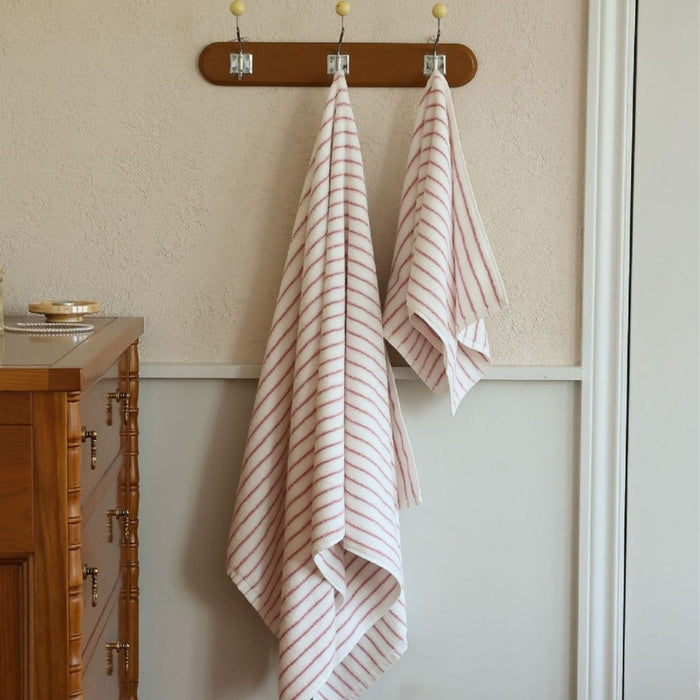 Striped Cotton Towel / White - Ever Lasting