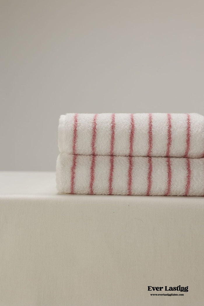 Striped Cotton Towel / White - Ever Lasting